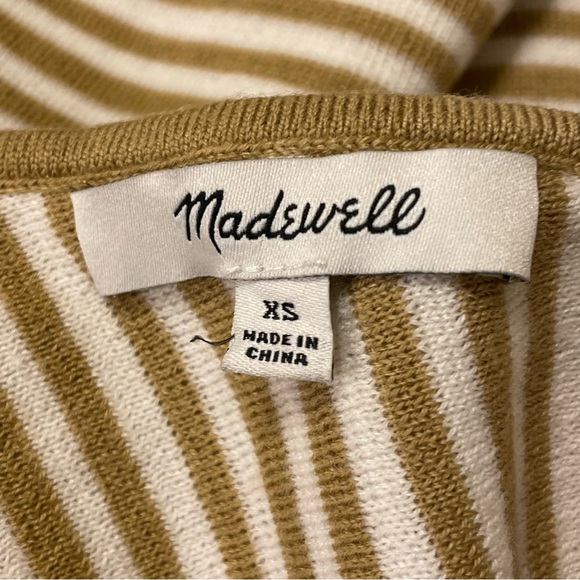 MADEWELL NWOT Belhaven Ruffle Sweater Tank in Stripe in Heather Camel - Picture 7 of 9